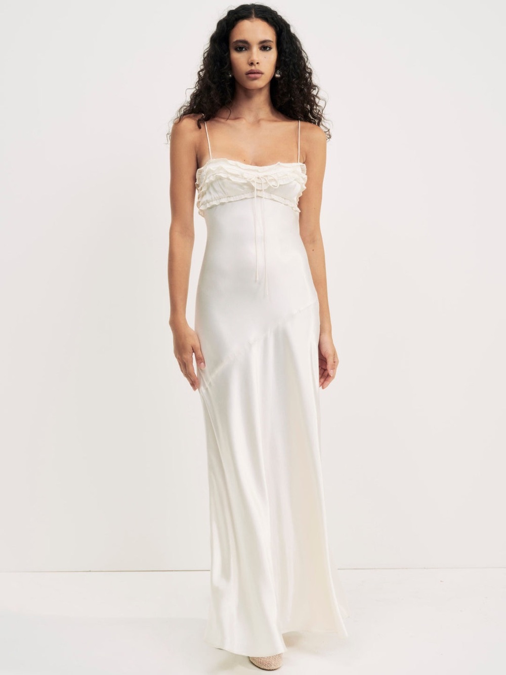 $319 NWT For Love And Lemons “Natalie” Maxi Dress in Ivory Sz 4